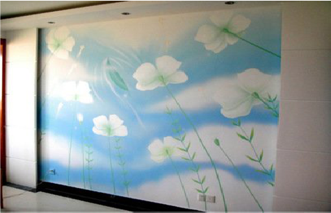 郧西画墙绘怎么画好白云的蓬松感？