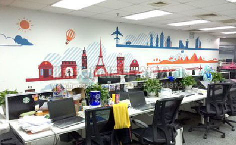 郧西教你设计办公室墙绘的方法。